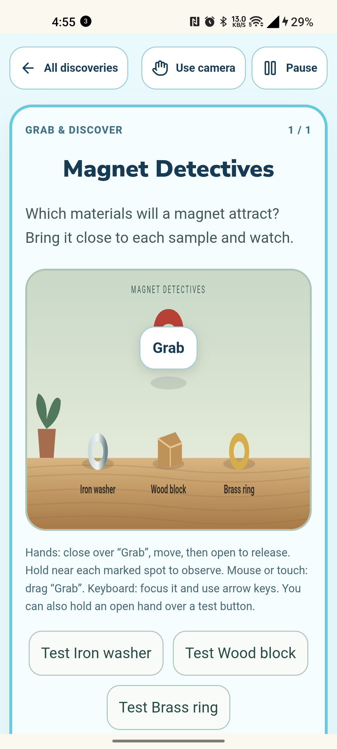 AirWords interactive magnet experiment